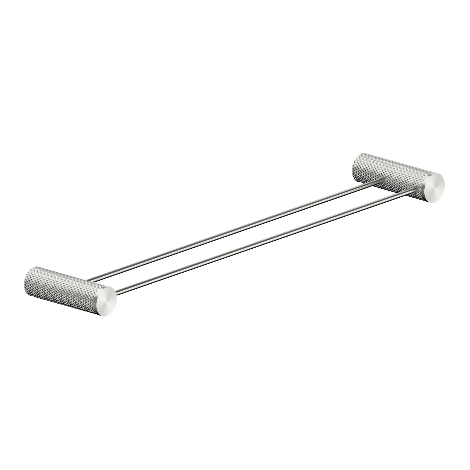 NERO OPAL NON-HEATED DOUBLE TOWEL RAIL BRUSHED NICKEL (AVAILABLE IN 600MM AND 800MM)