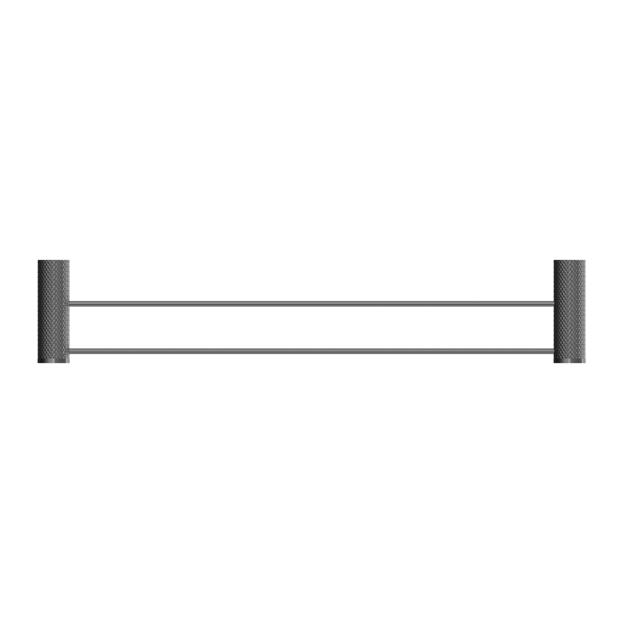 NERO OPAL NON-HEATED DOUBLE TOWEL RAIL GRAPHITE (AVAILABLE IN 600MM AND 800MM)