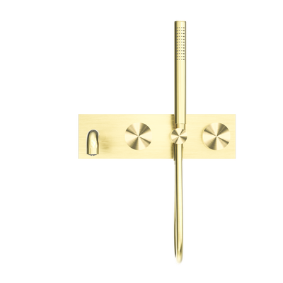 NERO KARA PROGRESSIVE SHOWER SYSTEM WITH SPOUT BRUSHED GOLD (AVAILABLE IN 230MM AND 250MM)