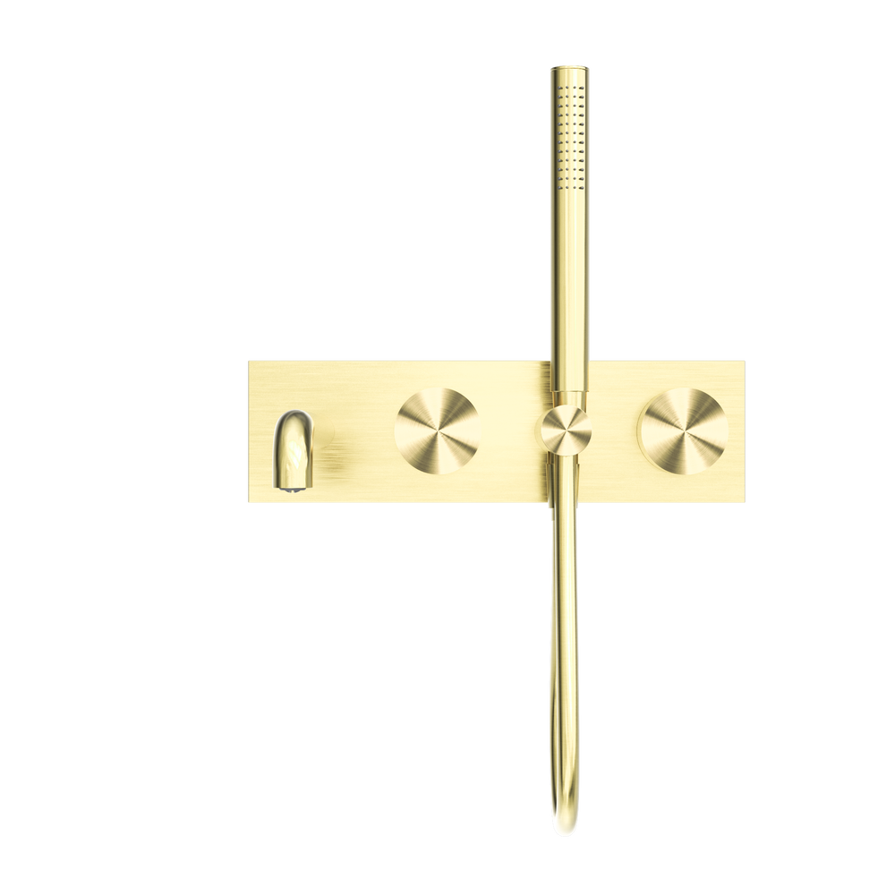 NERO KARA PROGRESSIVE SHOWER SYSTEM WITH SPOUT BRUSHED GOLD (AVAILABLE IN 230MM AND 250MM)
