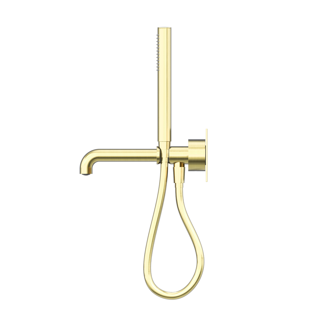 NERO KARA PROGRESSIVE SHOWER SYSTEM WITH SPOUT BRUSHED GOLD (AVAILABLE IN 230MM AND 250MM)