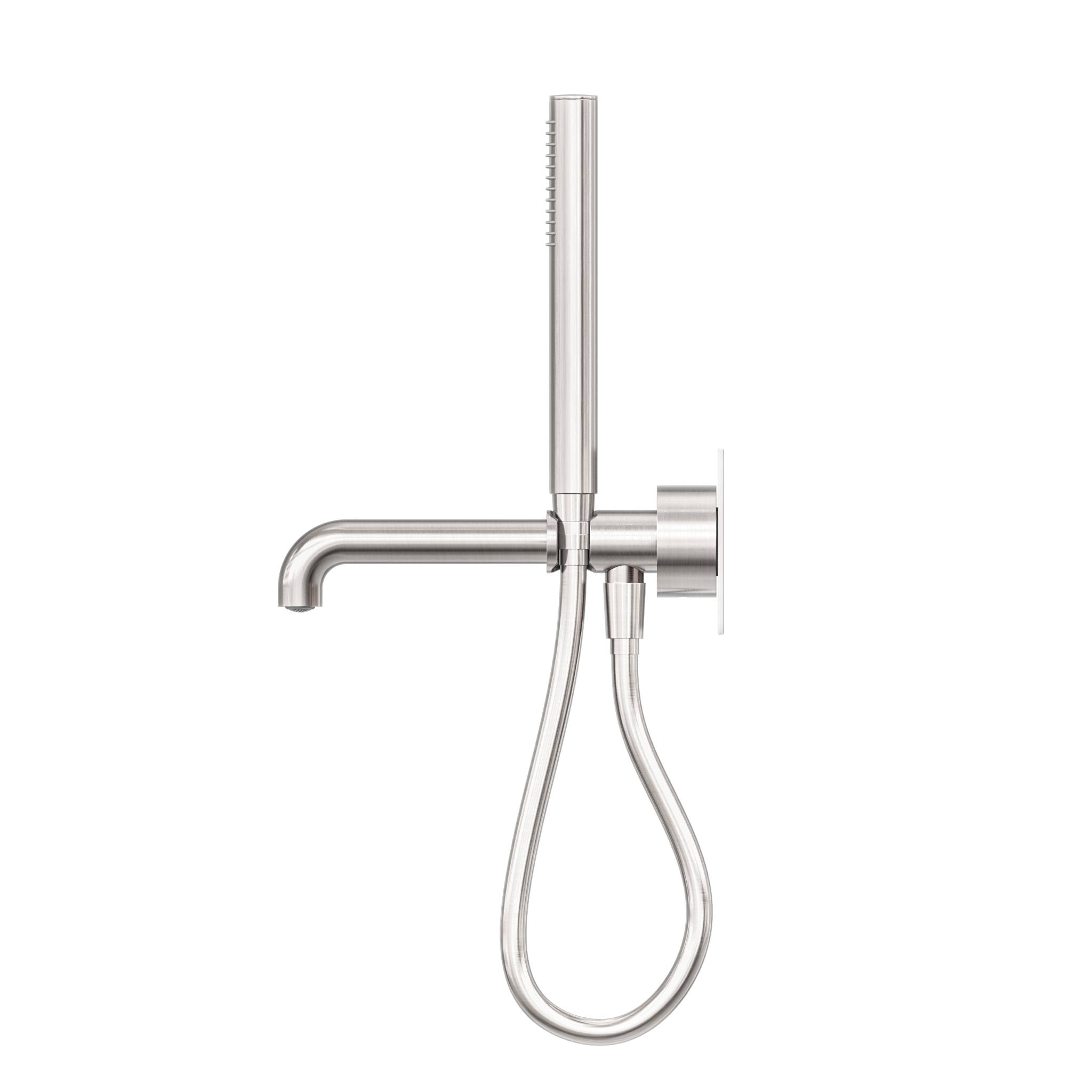 NERO KARA PROGRESSIVE SHOWER SYSTEM WITH SPOUT BRUSHED NICKEL (AVAILABLE IN 230MM AND 250MM)