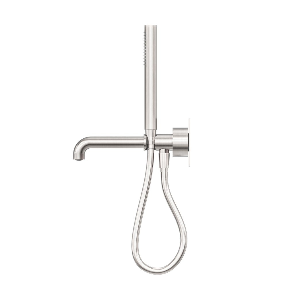 NERO KARA PROGRESSIVE SHOWER SYSTEM WITH SPOUT BRUSHED NICKEL (AVAILABLE IN 230MM AND 250MM)