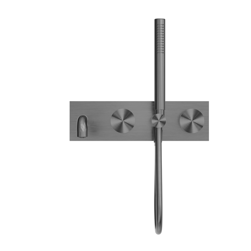 NERO KARA PROGRESSIVE SHOWER SYSTEM WITH SPOUT GUN METAL (AVAILABLE IN 230MM AND 250MM)