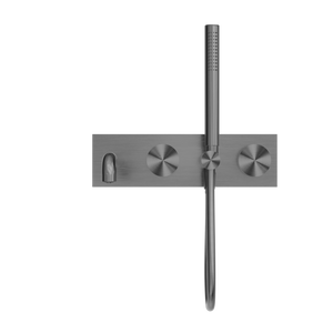 NERO KARA PROGRESSIVE SHOWER SYSTEM WITH SPOUT GUN METAL (AVAILABLE IN 230MM AND 250MM)