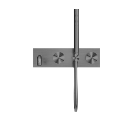 NERO KARA PROGRESSIVE SHOWER SYSTEM WITH SPOUT GUN METAL (AVAILABLE IN 230MM AND 250MM)