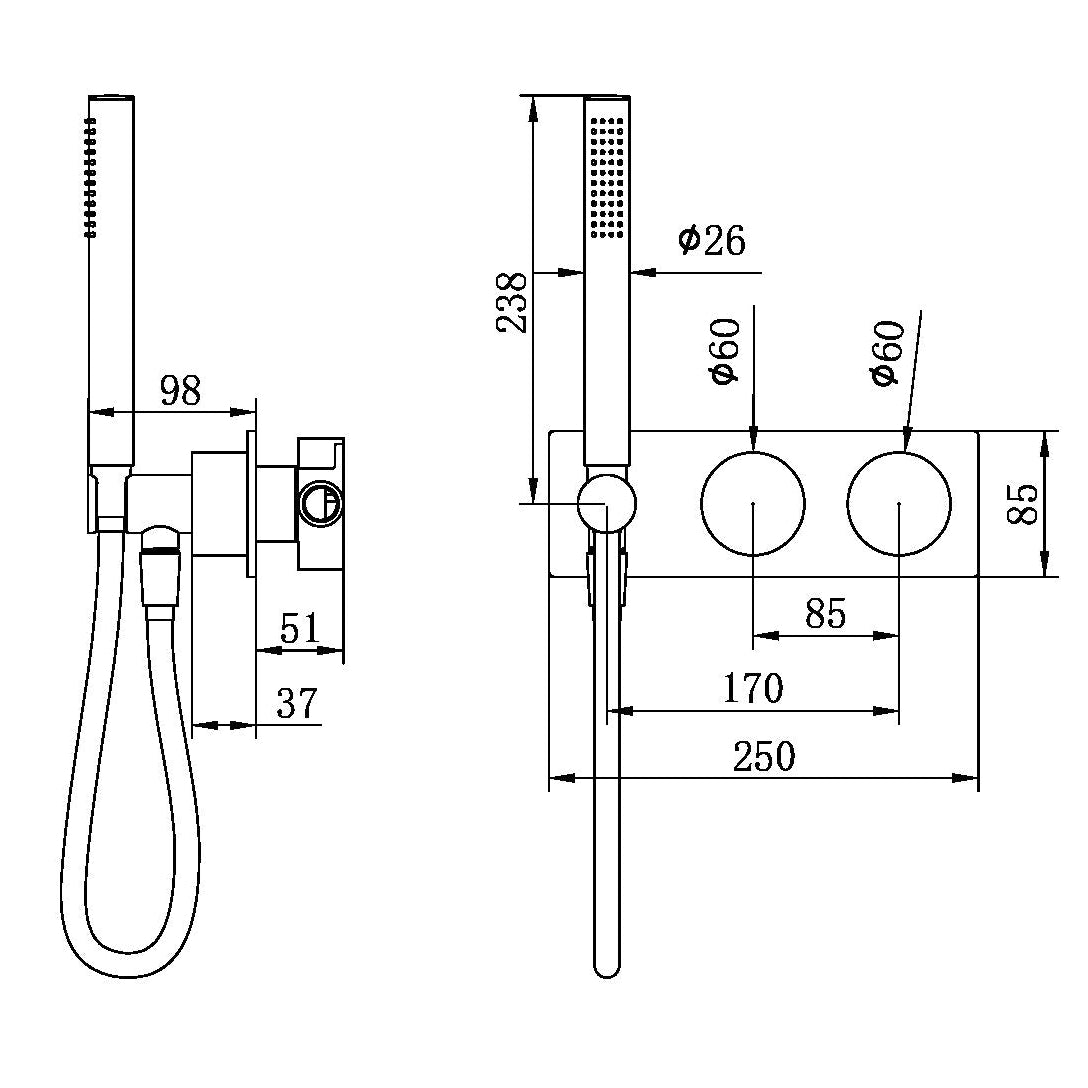 NERO KARA PROGRESSIVE SHOWER SYSTEM 238MM CHROME