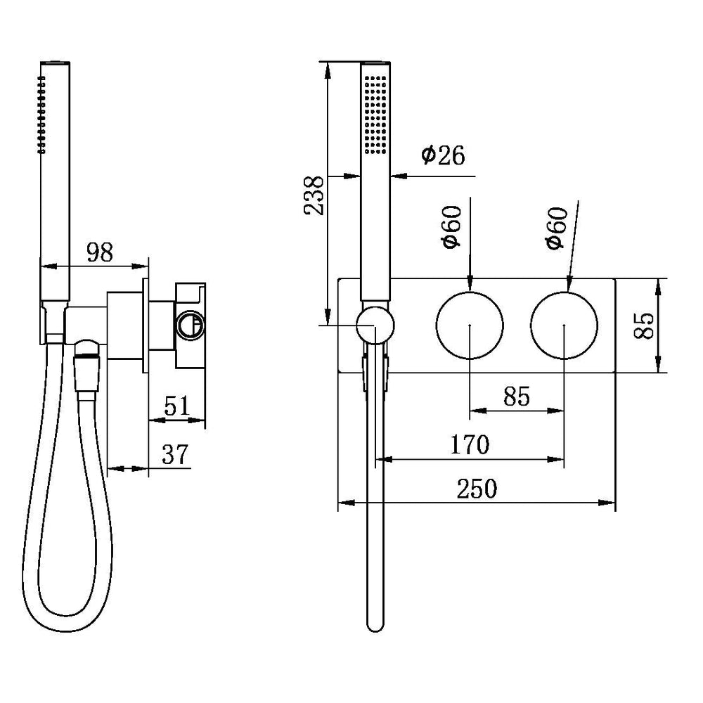 NERO KARA PROGRESSIVE SHOWER SYSTEM 238MM BRUSHED NICKEL