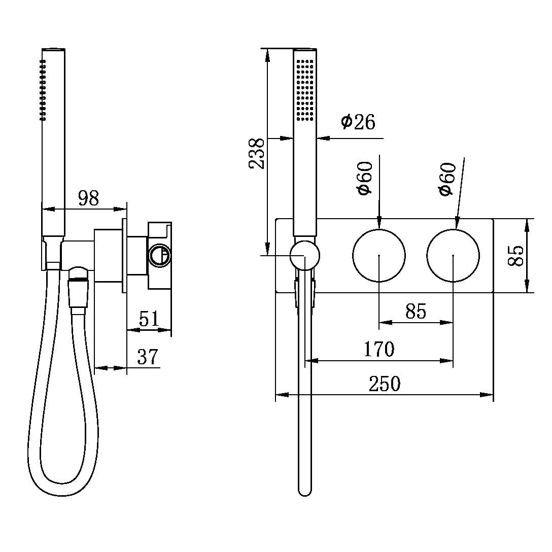 NERO KARA PROGRESSIVE SHOWER SYSTEM 238MM GUN METAL