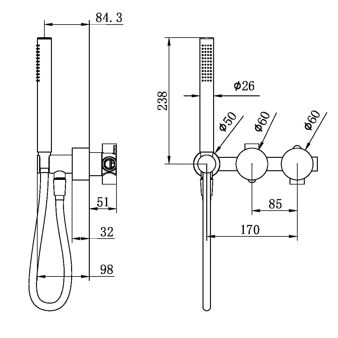 NERO KARA PROGRESSIVE SHOWER SYSTEM SEPARATE PLATE 238MM CHROME