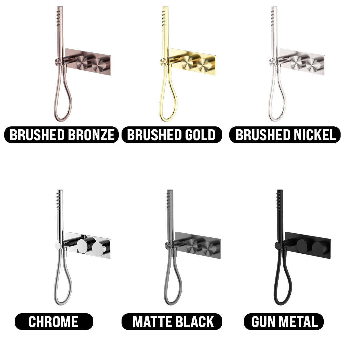 NERO KARA PROGRESSIVE SHOWER SYSTEM SEPARATE PLATE 238MM GUN METAL