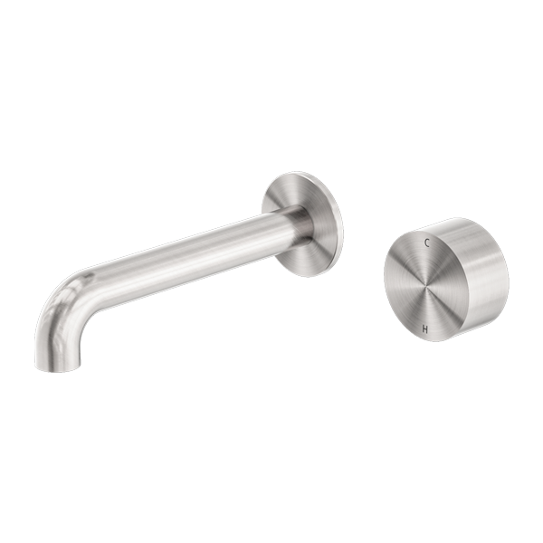 NERO KARA PROGRESSIVE WALL BASIN / BATH SET BRUSHED NICKEL (AVAILABLE IN 120MM, 160MM, 185MM, 230MM AND 260MM)