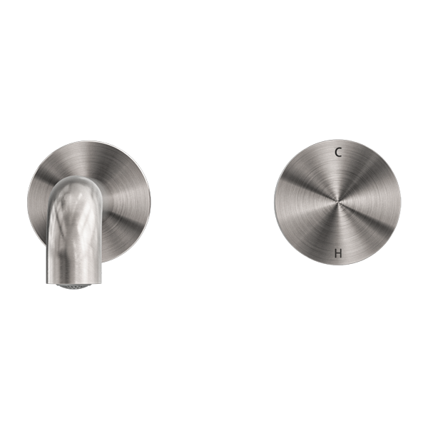 NERO KARA PROGRESSIVE WALL BASIN / BATH SET BRUSHED NICKEL (AVAILABLE IN 120MM, 160MM, 185MM, 230MM AND 260MM)