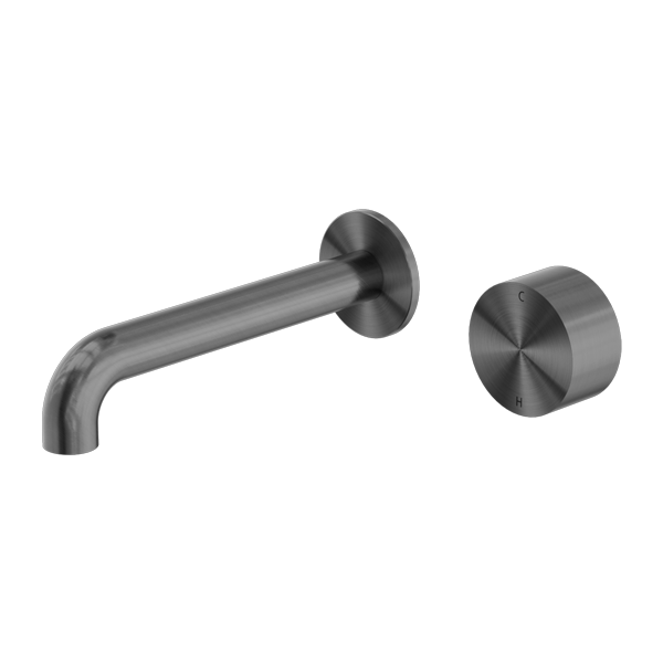 NERO KARA PROGRESSIVE WALL BASIN / BATH SET GUN METAL (AVAILABLE IN 120MM, 160MM, 185MM, 230MM AND 260MM)