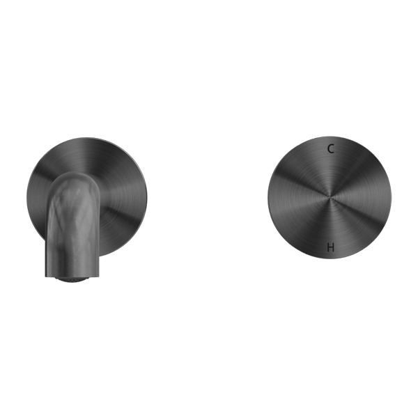 NERO KARA PROGRESSIVE WALL BASIN / BATH SET GUN METAL (AVAILABLE IN 120MM, 160MM, 185MM, 230MM AND 260MM)