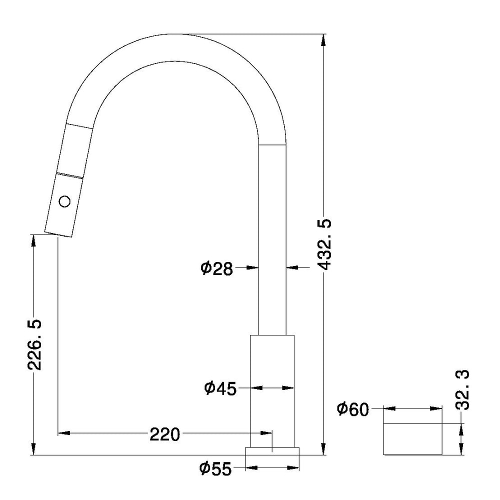 NERO KARA PROGRESSIVE PULL OUT KITCHEN SET 432MM CHROME