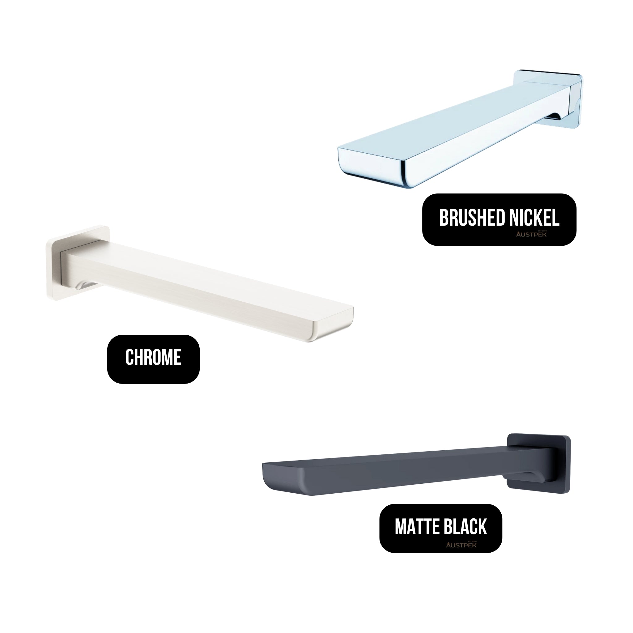 NERO ASTRA LEAD FREE CELIA BATH SPOUT 238MM BRUSHED NICKEL