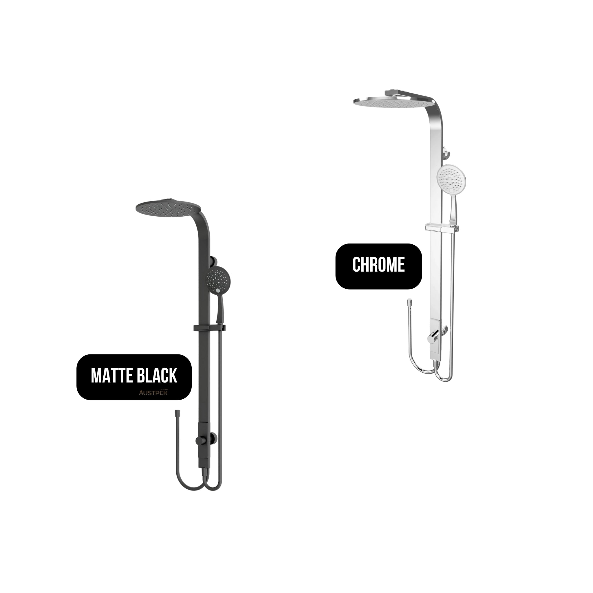 NERO ASTRA RAIN ROUND TWIN SHOWER WITH DOUBLE HOSE 869MM CHROME
