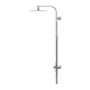 NERO ASTRA RAIN SQUARE TWIN SHOWER WITH SINGLE HOSE 869MM CHROME