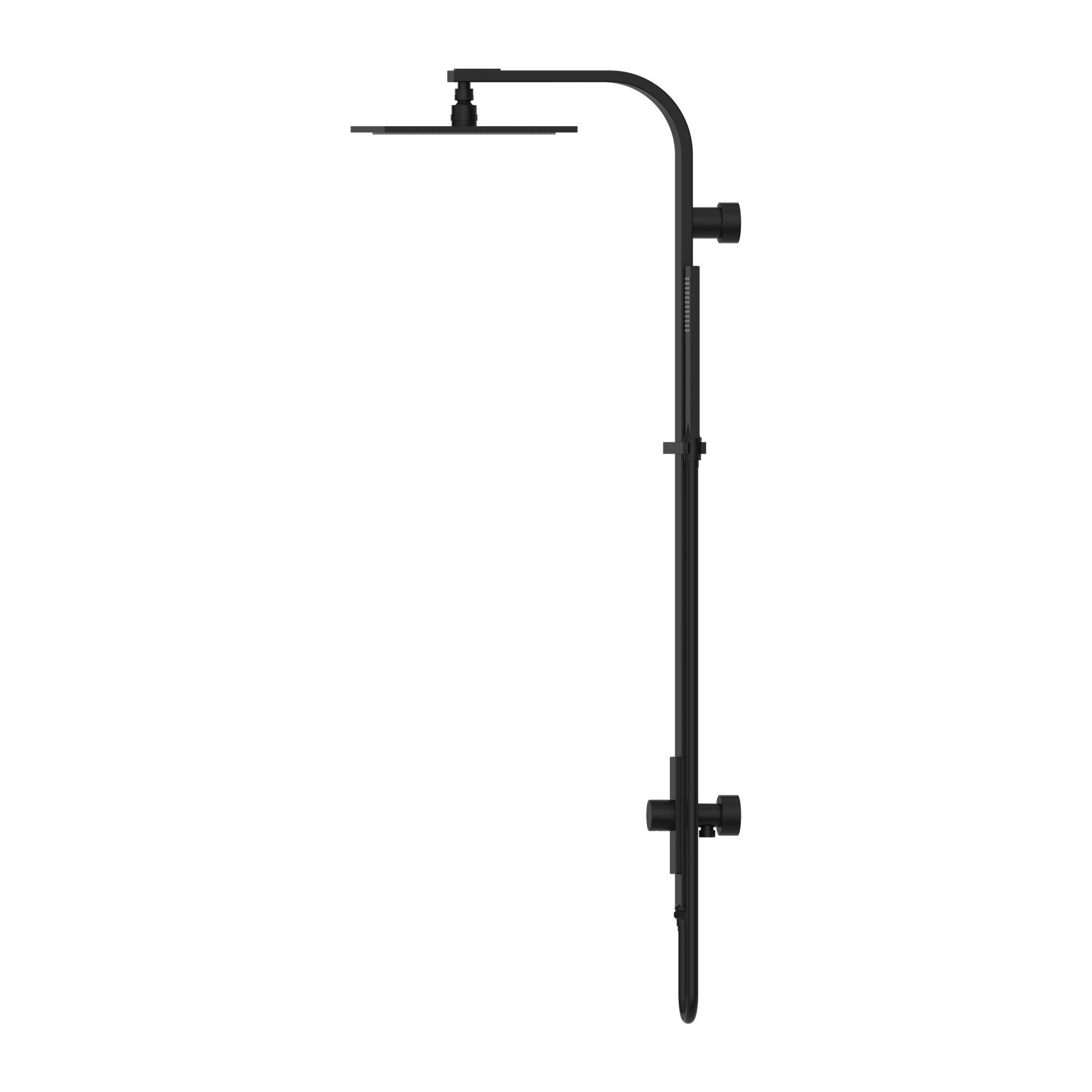 NERO ASTRA RAIN SQUARE TWIN SHOWER WITH SINGLE HOSE MATTE BLACK