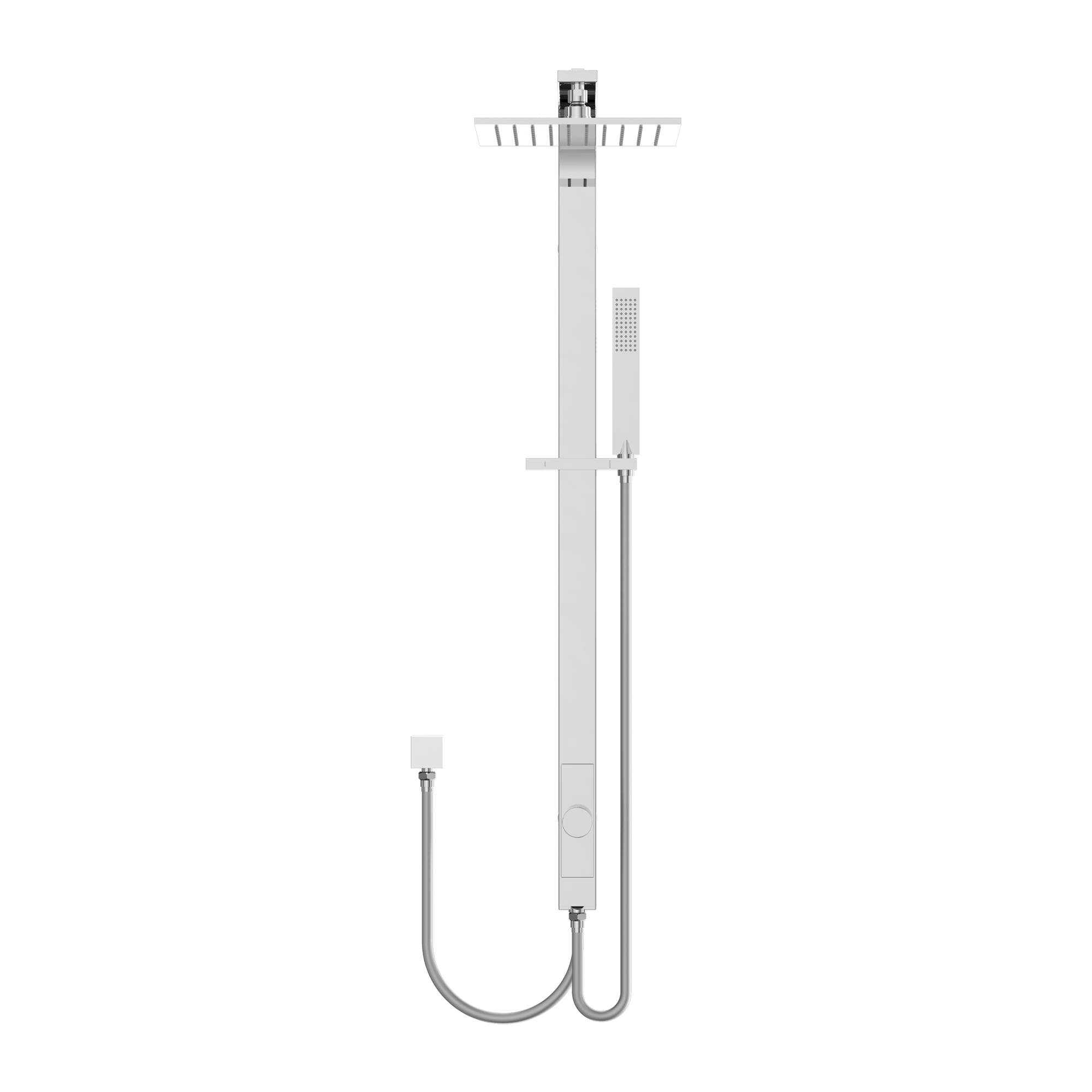 NERO ASTRA RAIN SQUARE TWIN SHOWER WITH DOUBLE HOSE CHROME