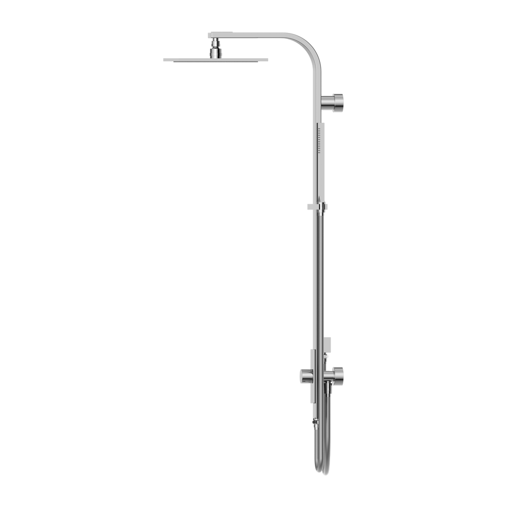 NERO ASTRA RAIN SQUARE TWIN SHOWER WITH DOUBLE HOSE 869MM CHROME