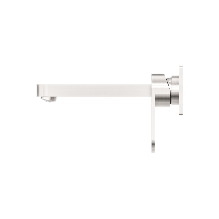 NERO ECCO WALL BASIN/BATH MIXER 206MM BRUSHED NICKEL