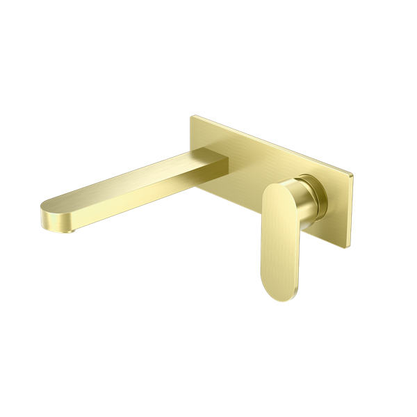 NERO ECCO WALL BASIN/BATH MIXER 206MM BRUSHED GOLD