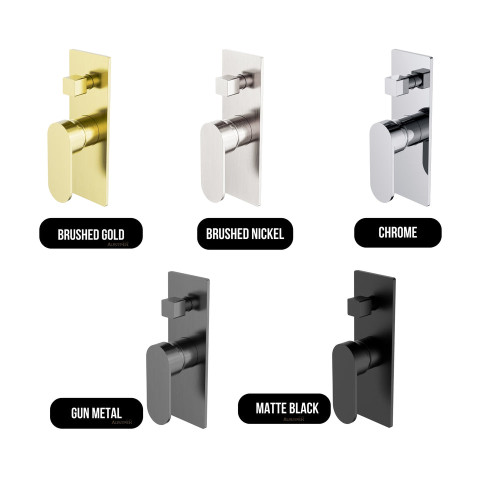 NERO ECCO SHOWER MIXER WITH DIVERTER 210MM GUN METAL