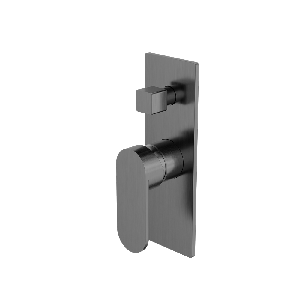 NERO ECCO SHOWER MIXER WITH DIVERTER 210MM GUN METAL