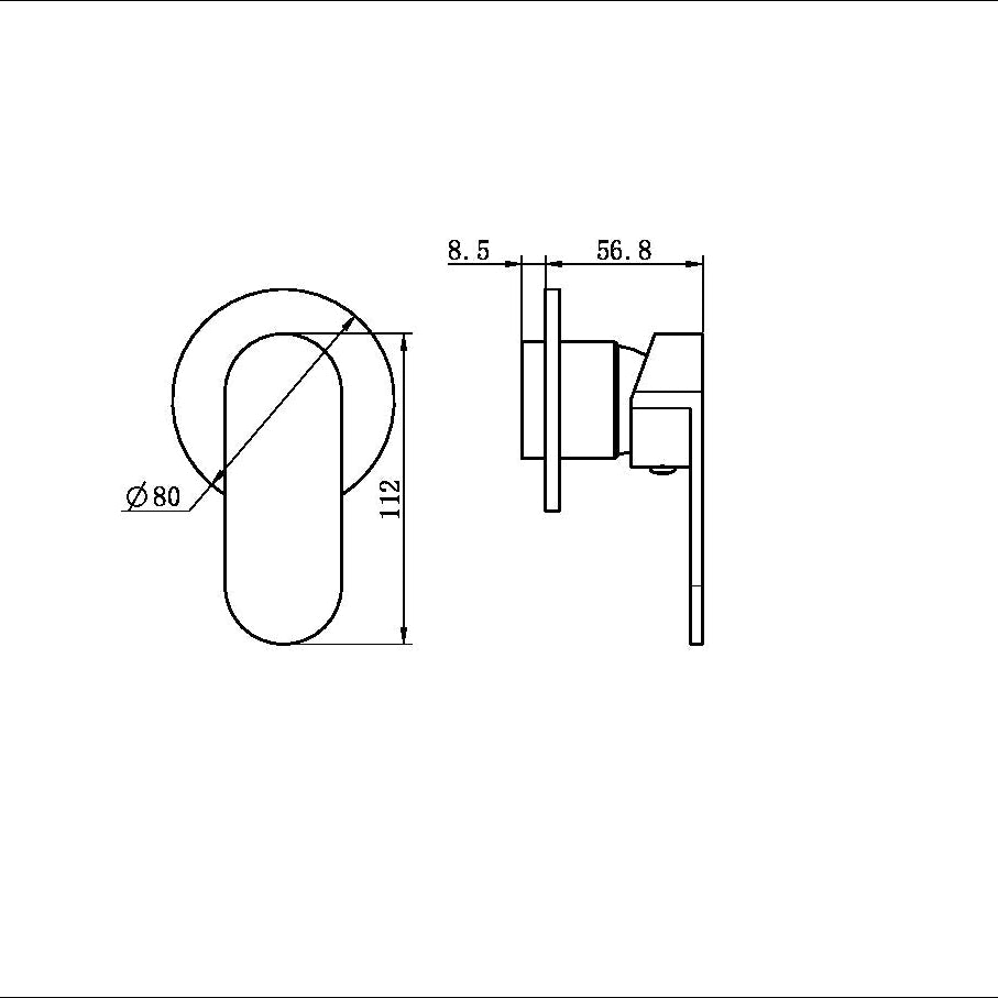 NERO ECCO SHOWER MIXER ROUND PLATE GUN METAL