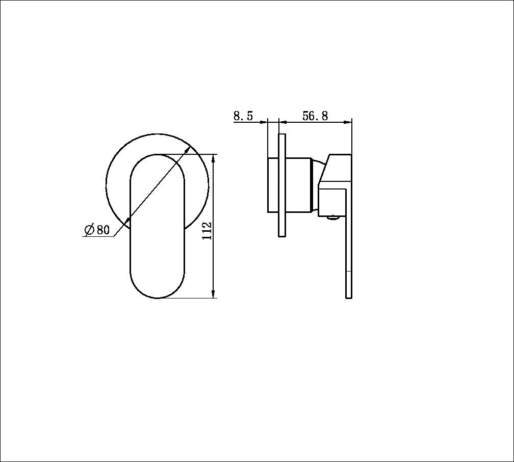 NERO ECCO SHOWER MIXER ROUND PLATE CHROME