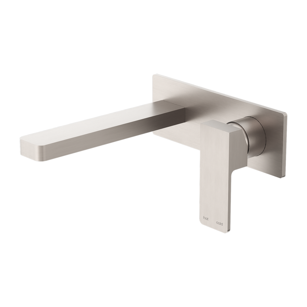 NERO CELIA WALL BASIN/BATH MIXER 204MM BRUSHED NICKEL