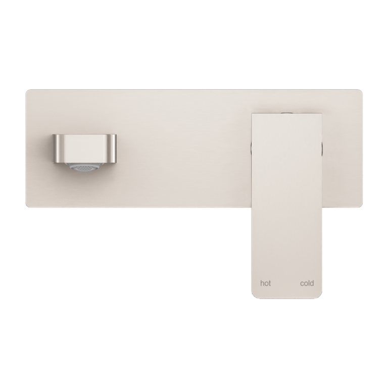 NERO CELIA WALL BASIN/BATH MIXER 204MM BRUSHED NICKEL