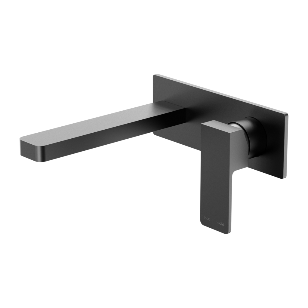 NERO CELIA WALL BASIN/BATH MIXER 204MM MATTE BLACK