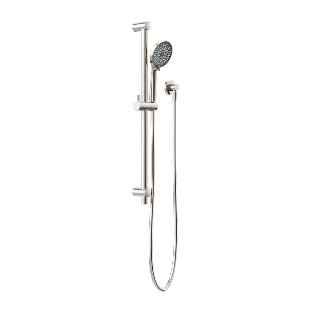 NERO ROUND METAL PROJECT SHOWER RAIL 692MM BRUSHED NICKEL