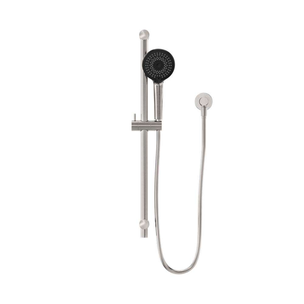 NERO ROUND METAL PROJECT SHOWER RAIL 692MM BRUSHED NICKEL