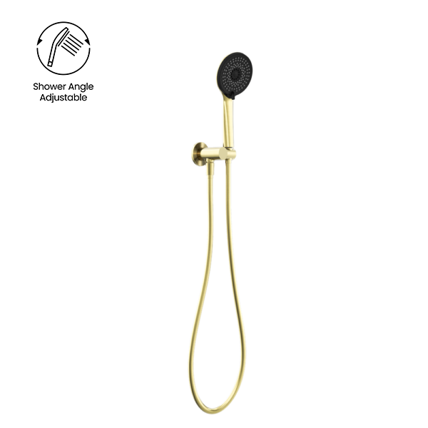 NERO PROJECT ROUND SHOWER ON BRACKET 110MM BRUSHED GOLD