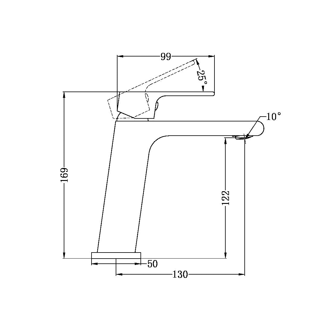 NERO BIANCA BASIN MIXER 169MM BRUSHED GOLD