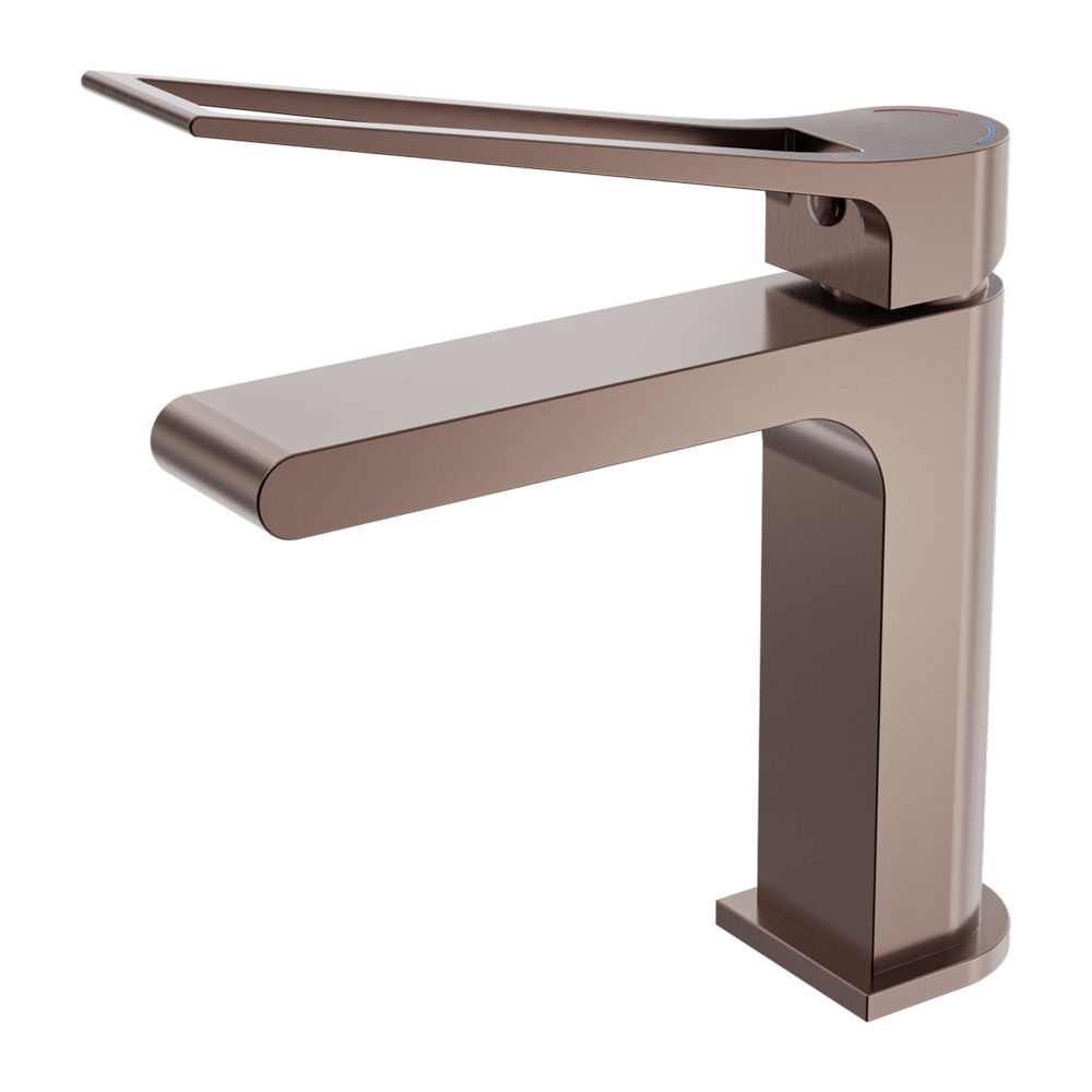 NERO BIANCA CARE BASIN MIXER 198MM BRUSHED BRONZE