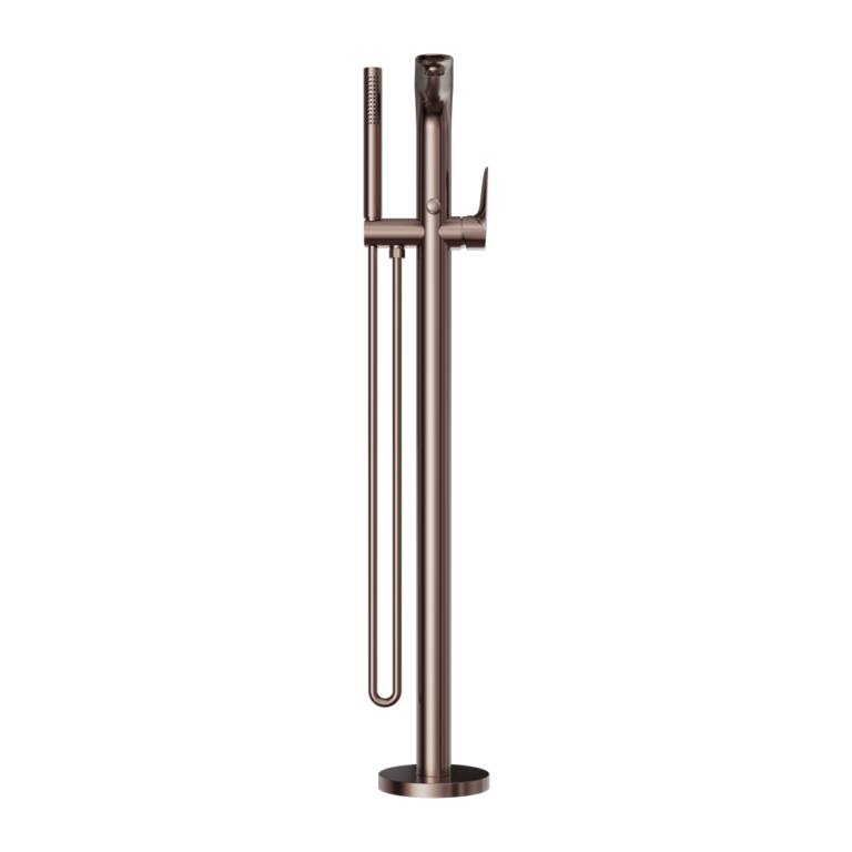NERO BIANCA FREESTANDING BATH MIXER WITH HAND SHOWER 1005MM BRUSHED BRONZE