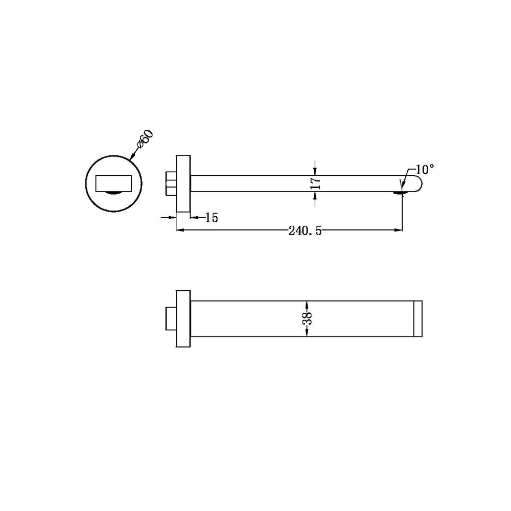 NERO BIANCA WALL BASIN/ BATH SPOUT 240MM CHROME