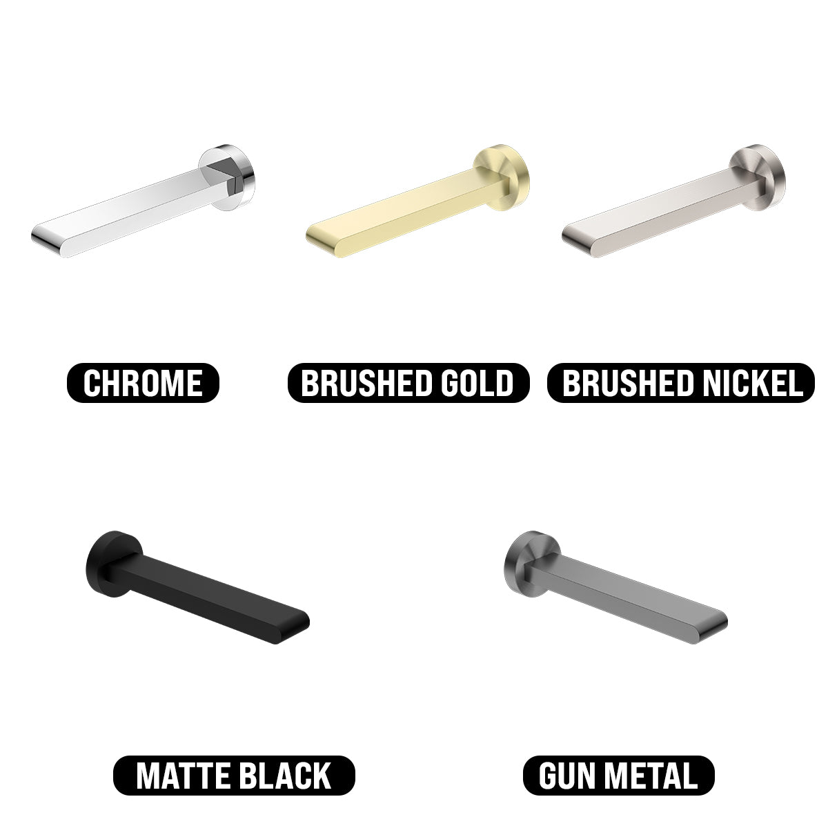 NERO BIANCA WALL BASIN/ BATH SPOUT 197MM GUN METAL