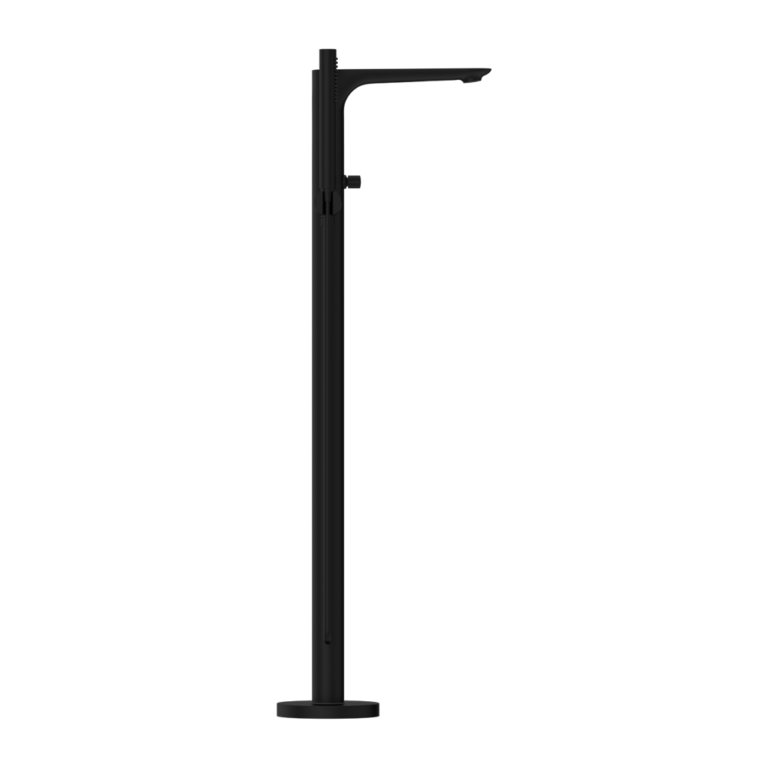NERO BIANCA FREESTANDING BATH MIXER WITH HAND SHOWER 1005MM MATTE BLACK