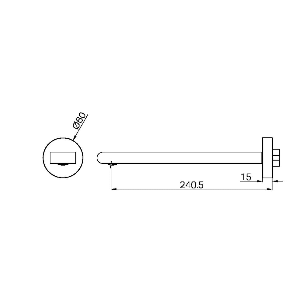 NERO BIANCA BATH SPOUT 240MM BRUSHED BRONZE