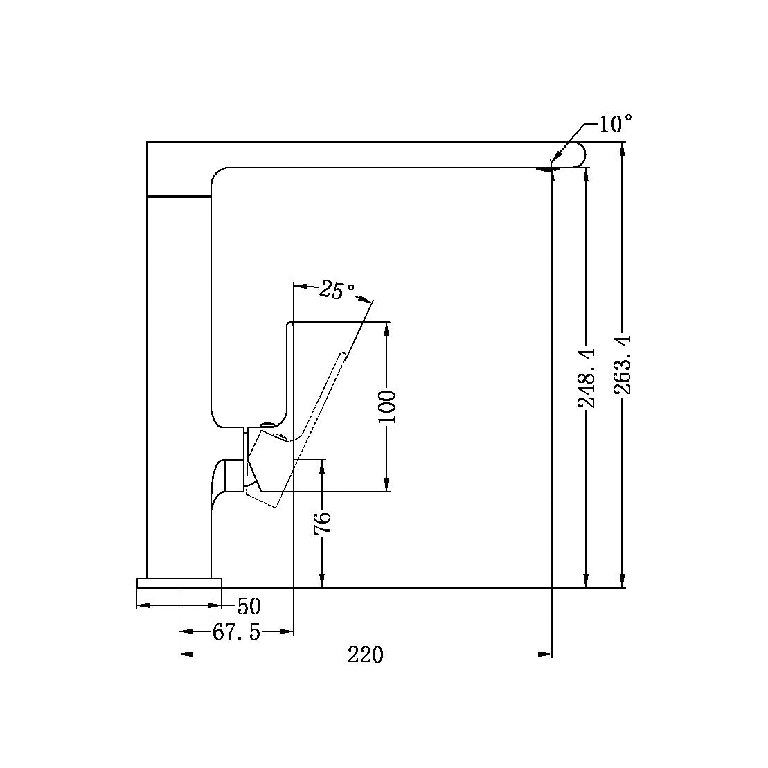 NERO BIANCA KITCHEN MIXER 263MM BRUSHED NICKEL