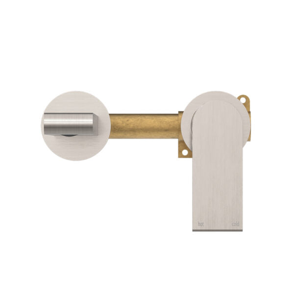 NERO BIANCA WALL BASIN/ BATH MIXER SEPARATE BACK PLATE BRUSHED NICKEL (AVAILABLE IN 187MM AND 230MM)
