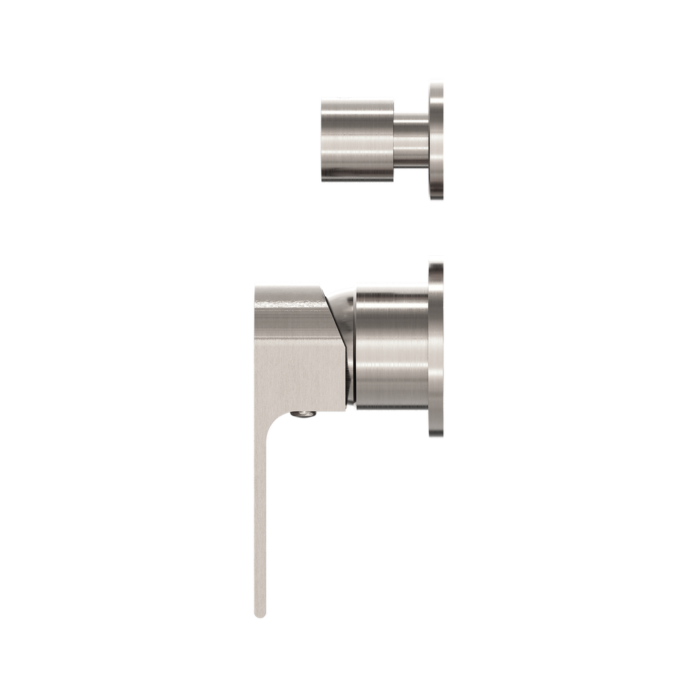 NERO BIANCA SHOWER MIXER DIVERTER SEPARATE BACK PLATE BRUSHED NICKEL