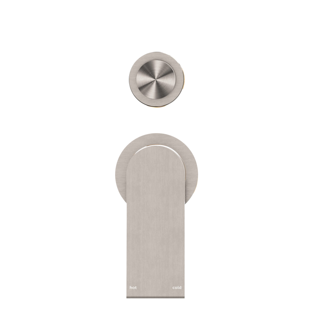 NERO BIANCA SHOWER MIXER DIVERTER SEPARATE BACK PLATE BRUSHED NICKEL