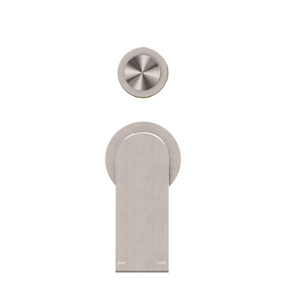 NERO BIANCA SHOWER MIXER DIVERTER SEPARATE BACK PLATE BRUSHED NICKEL